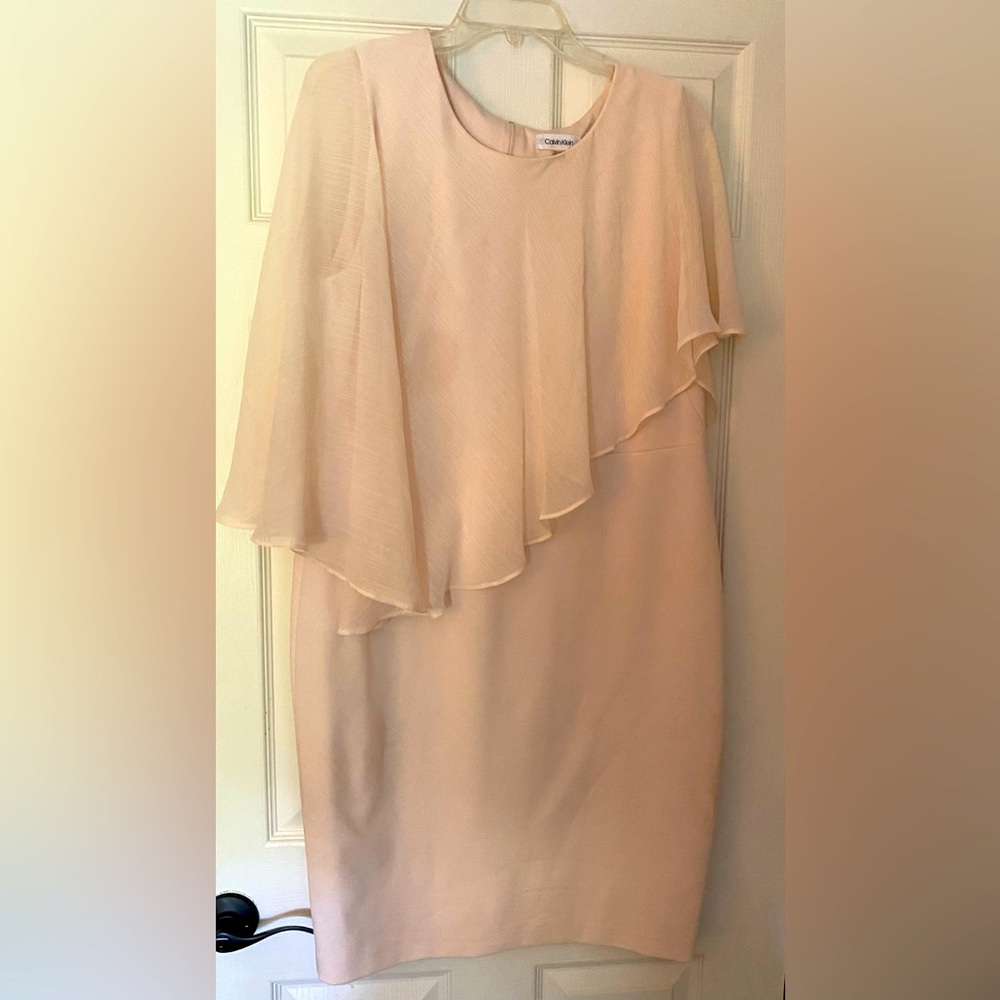 Sheer pinkish nude cocktail/ wedding dress